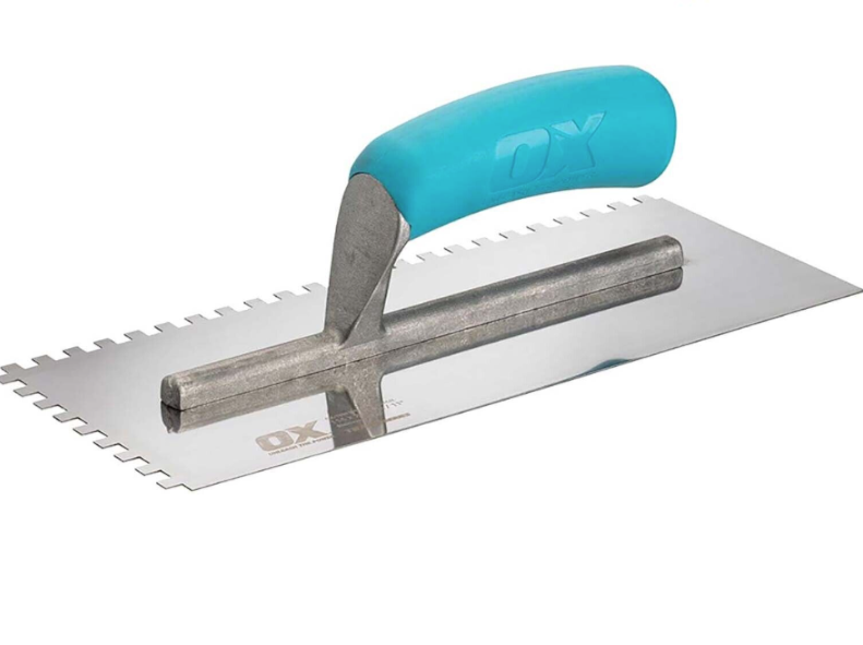 Ox Notched Stainless Steel Tiling Trowels 6mm, 8mm, 10mm, 12mm - Square Notch