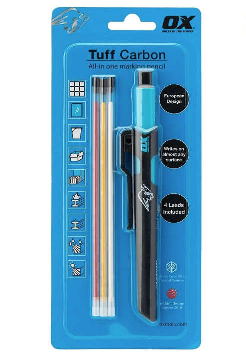 OX Tools Tuff Carbon Marking Auto Pencil, Graphite, Coloured Leads, Tile P503210