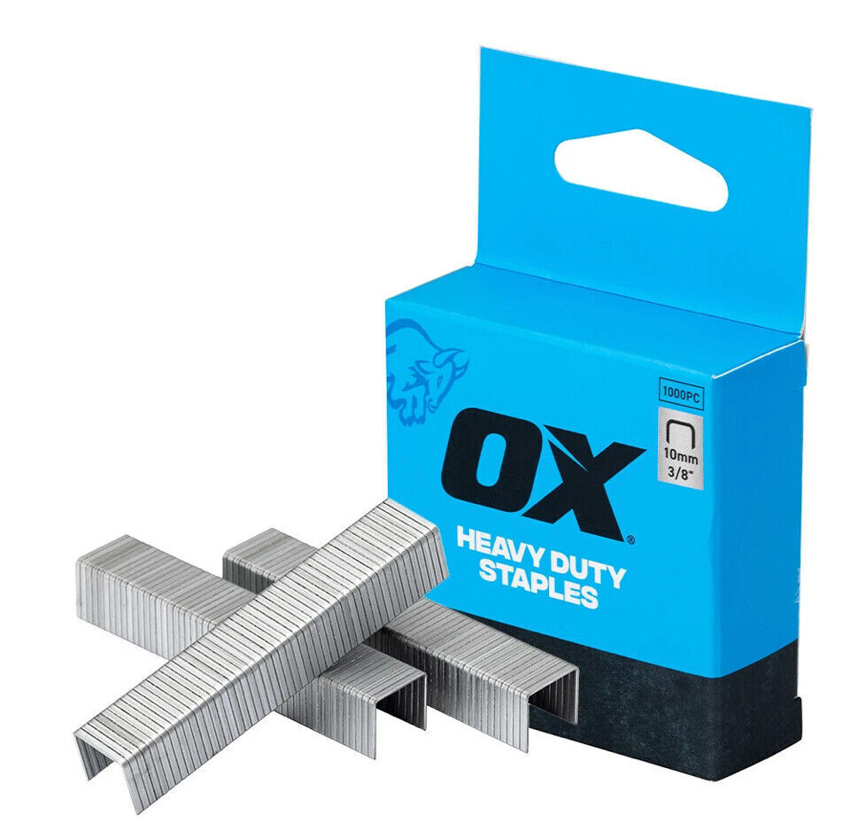 OX Stapler Hammer Tacker Staples 6mm 8mm 10mm 12mm Choose 4 in 1 Heavy Duty Pro