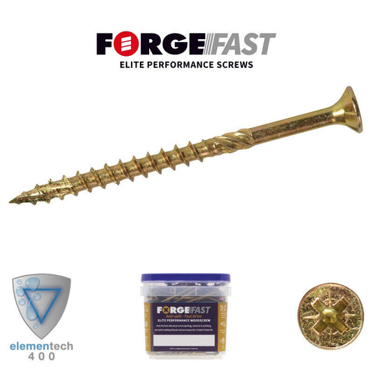 Forgefast Premium Woodscrews PZ/TX Tubs Various Sizes 3.5 - 5.0 x 30mm - 100mm