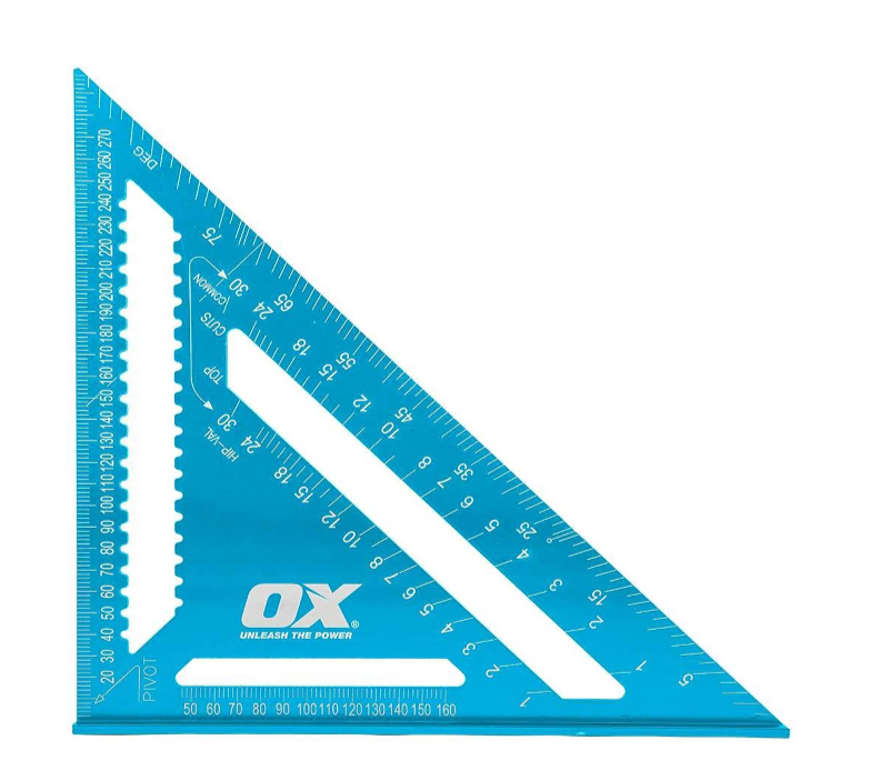 Ox Pro Marking Out Tools Rafter Square, Adjustable, Combination Square Tuff Rule