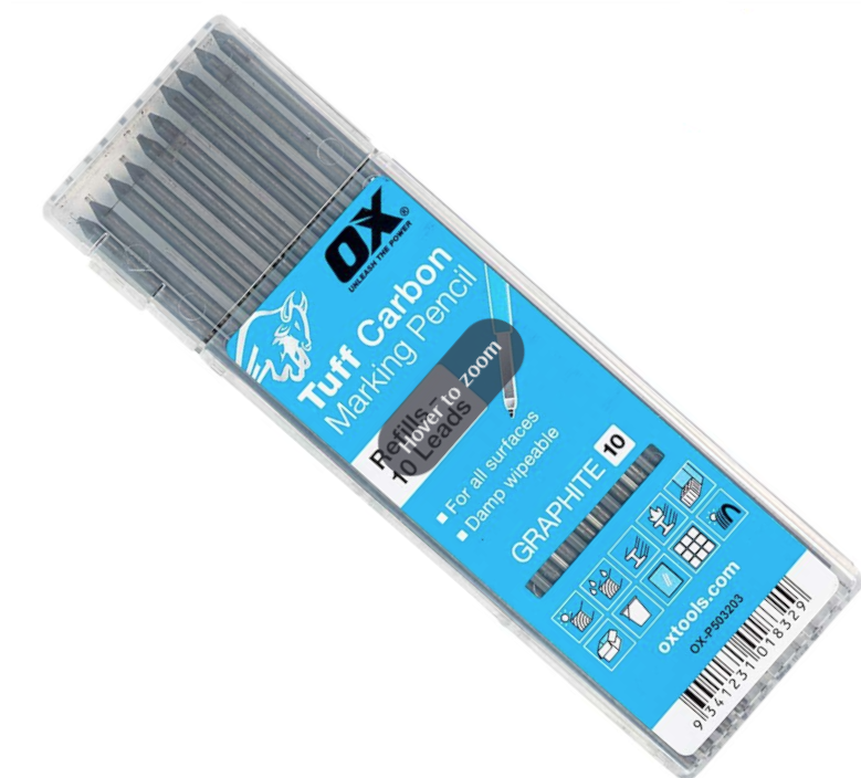 OX Tools Tuff Carbon Marking Auto Pencil, Graphite, Coloured Leads, Tile P503210