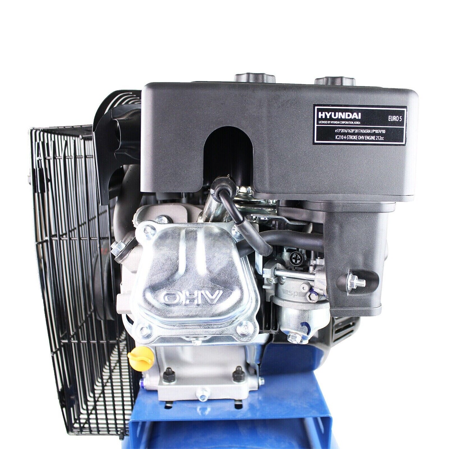 Hyundai Petrol Air Compressor, 90 ltr Portable 10.75FM 145psi 7hp HY70100P