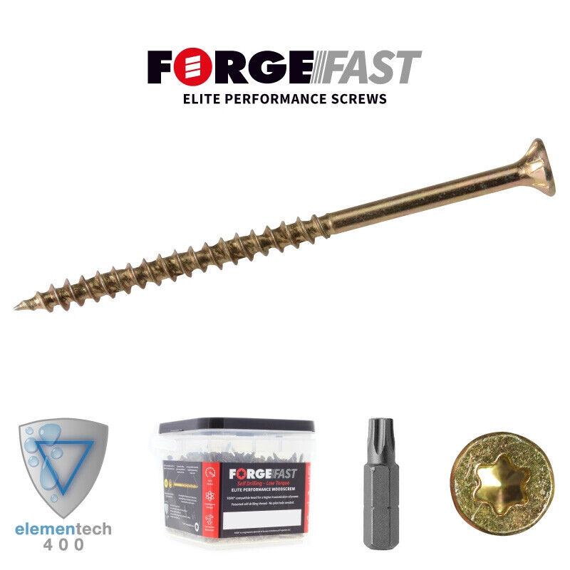 Forgefast Premium Woodscrews PZ/TX Tubs Various Sizes 3.5 - 5.0 x 30mm - 100mm