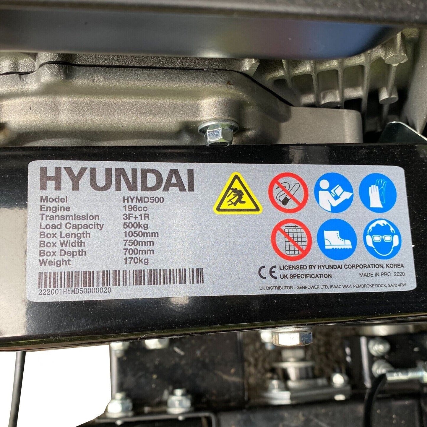 Hyundai HYMD500 196cc Petrol 500kg Payload Mini Dumper - Brand New