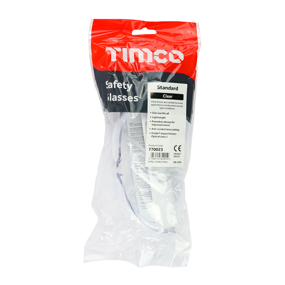 Standard PPE Safety Glasses - Clear