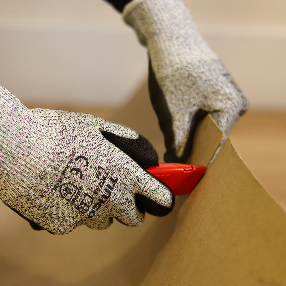 Gloves Safety High Cut Gloves - PU Coated HPPE Fibre with Glass Fibre L