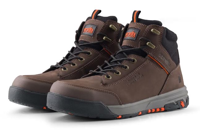 SCRUFFS Switchback 3 Steel Toe Safety Work Boots Leather Hiker Brown Tan Black