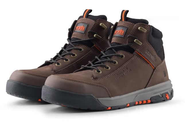 SCRUFFS Switchback 3 Steel Toe Safety Work Boots Leather Hiker Brown Tan Black