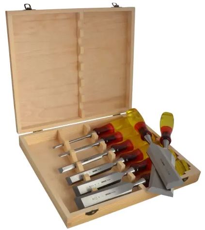 Marples 373S8 M373 Bevel Edge Chisel Splitproof Handle Set, 8 Piece Irwin