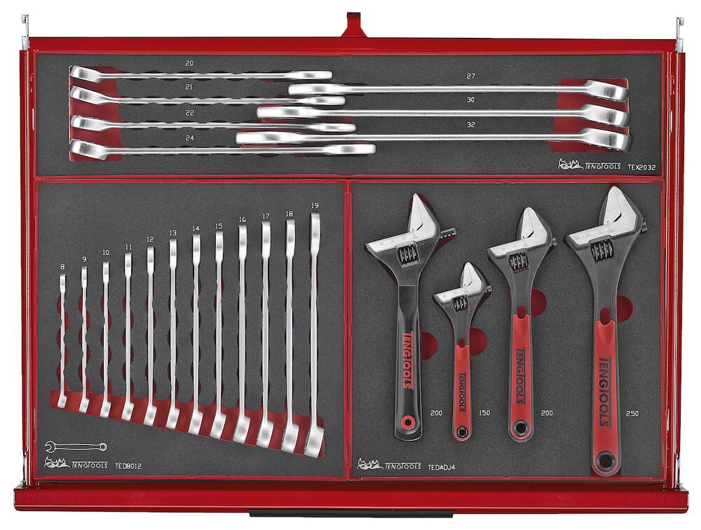 Teng Tools TKS26R418F 26" PRO35™ stack FOAM tool kit 418 pieces red