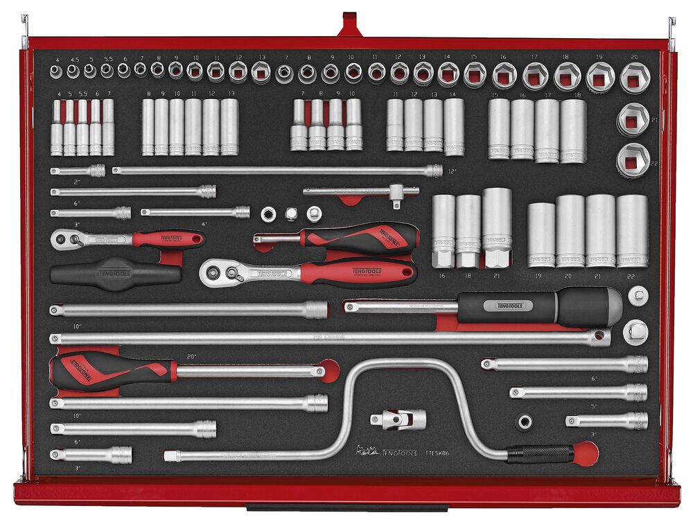 Teng TKS26R528F 26" PRO35™ Stack FOAM Tool Kit 528 Pieces Red