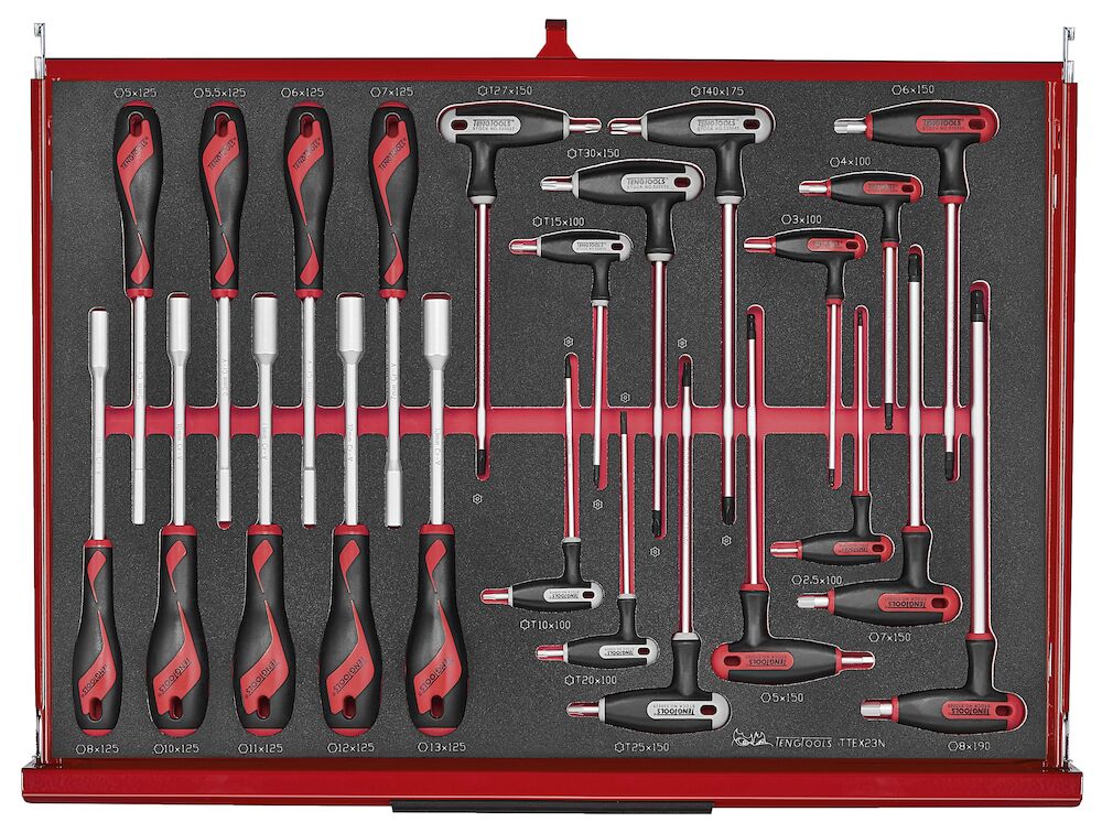 Teng TKS26R528F 26" PRO35™ Stack FOAM Tool Kit 528 Pieces Red