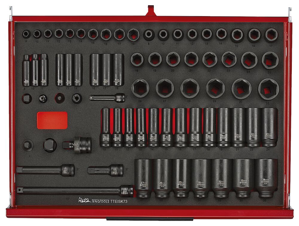 Teng TKS26R528F 26" PRO35™ Stack FOAM Tool Kit 528 Pieces Red