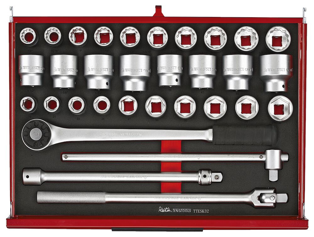 Teng TKS26R528F 26" PRO35™ Stack FOAM Tool Kit 528 Pieces Red