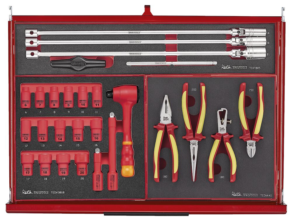 Teng Tools TKS53R1133F 53" PRO35™ Monster stack FOAM tool kit 1133 pieces red