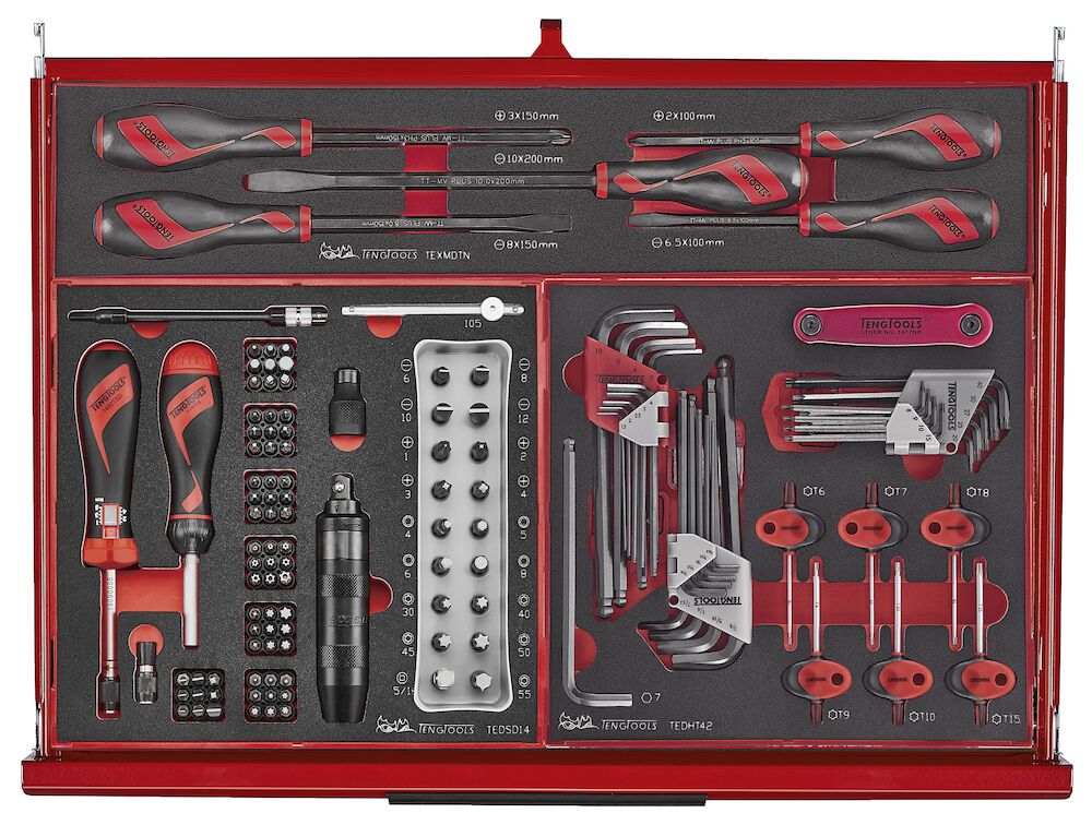 Teng Tools TKS53R1133F 53" PRO35™ Monster stack FOAM tool kit 1133 pieces red