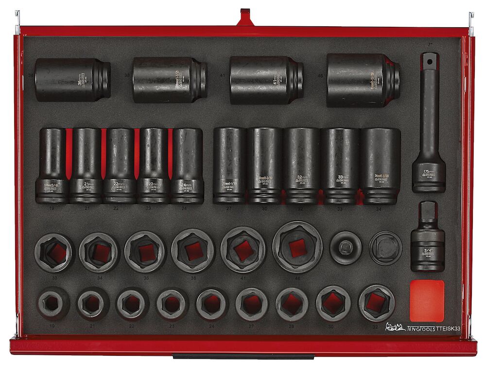 Teng Tools TKS53R1133F 53" PRO35™ Monster stack FOAM tool kit 1133 pieces red