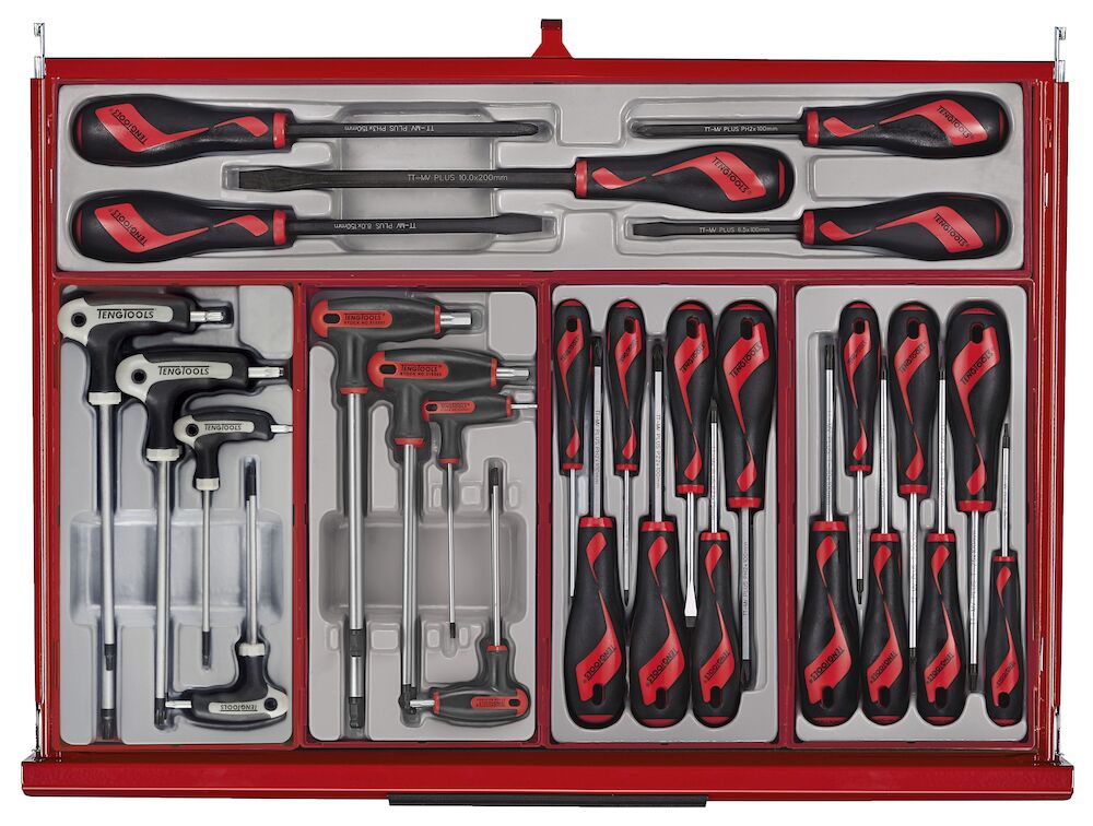 Teng Tools TKW26R516T 26" PRO35™ Roller Cabinet Tool Kit 516 Pieces Red