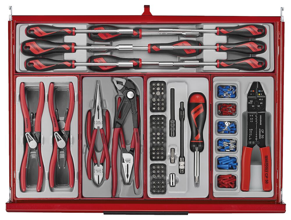 Teng Tools TKW26R516T 26" PRO35™ Roller Cabinet Tool Kit 516 Pieces Red