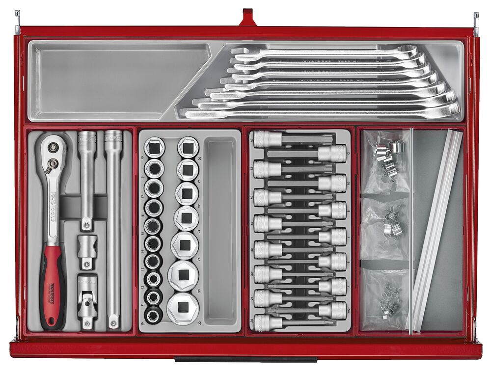 Teng Tools TKW26R516T 26" PRO35™ Roller Cabinet Tool Kit 516 Pieces Red