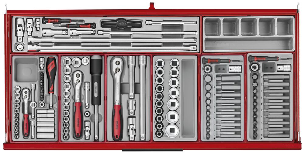 Teng Tools TKW37R595T 37" PRO35™ Roller Cabinet Tool Kit 595 Pieces Red