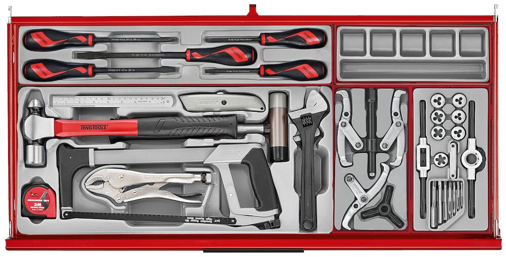 Teng Tools TKW37R595T 37" PRO35™ Roller Cabinet Tool Kit 595 Pieces Red