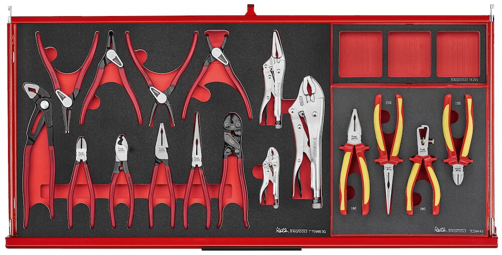 TKW37R637F 37" PRO35™ Roller Cabinet FOAM Tool Kit 637 Pieces Red