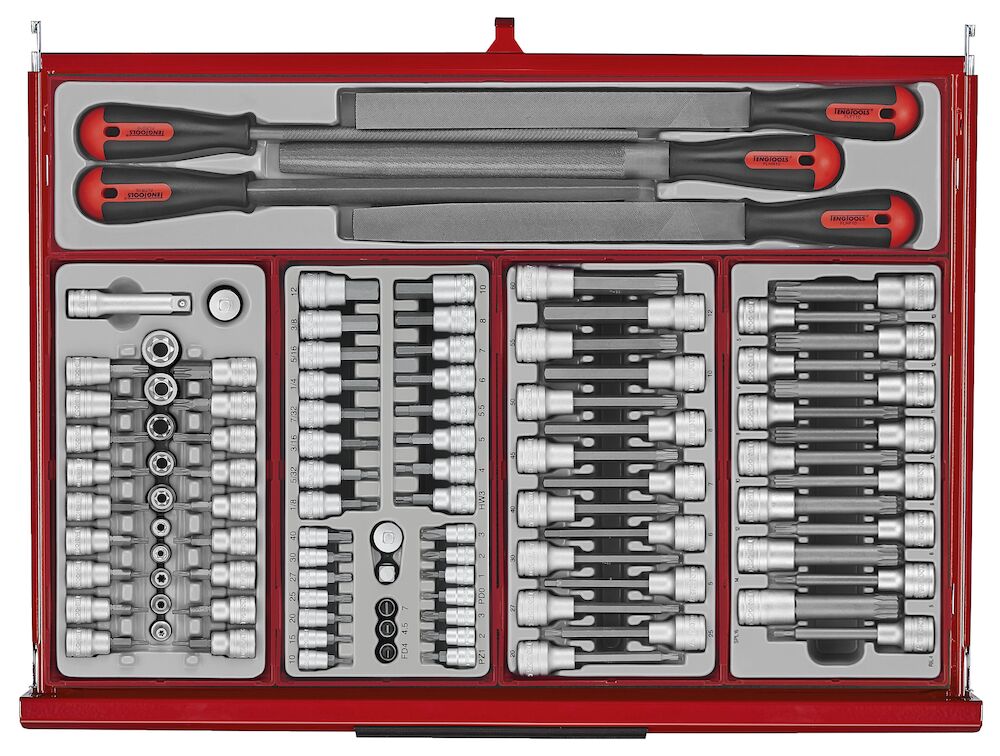 Teng Tools TKW53R615T 53" PRO35™ Roller Cabinet Tool Kit 615 Pieces Red