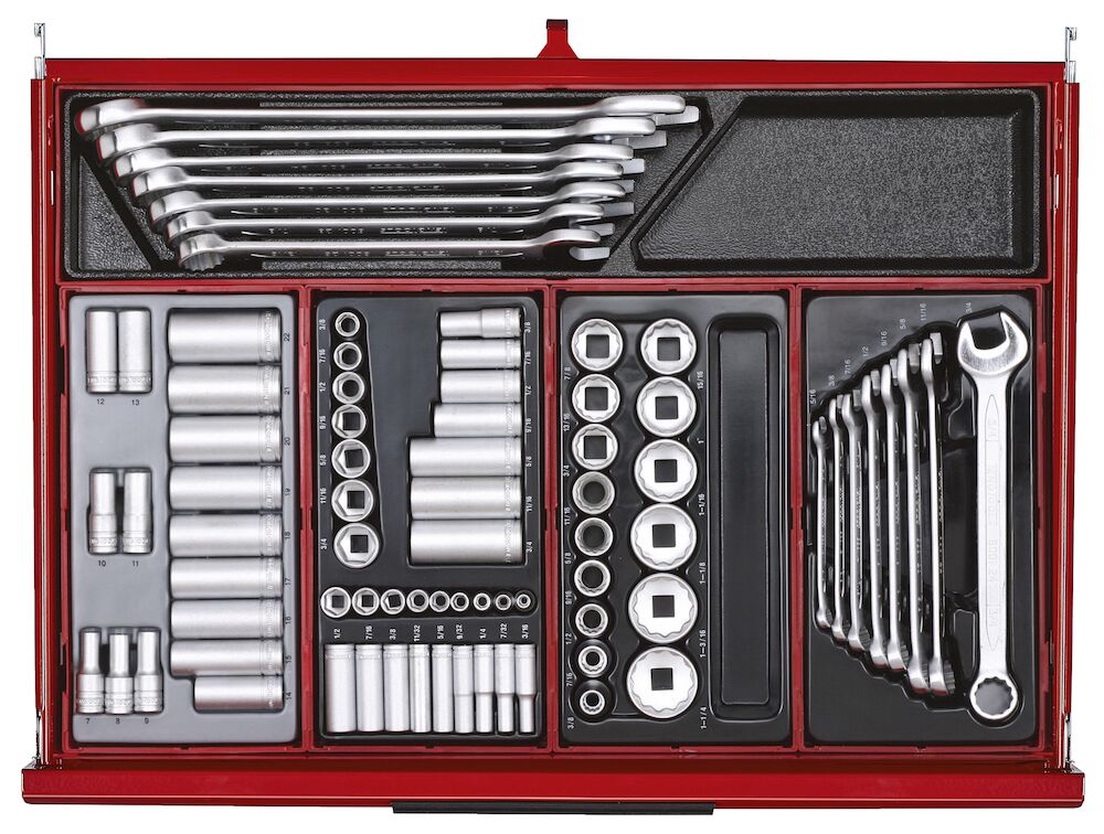 Teng Tools TKW53R615T 53" PRO35™ Roller Cabinet Tool Kit 615 Pieces Red