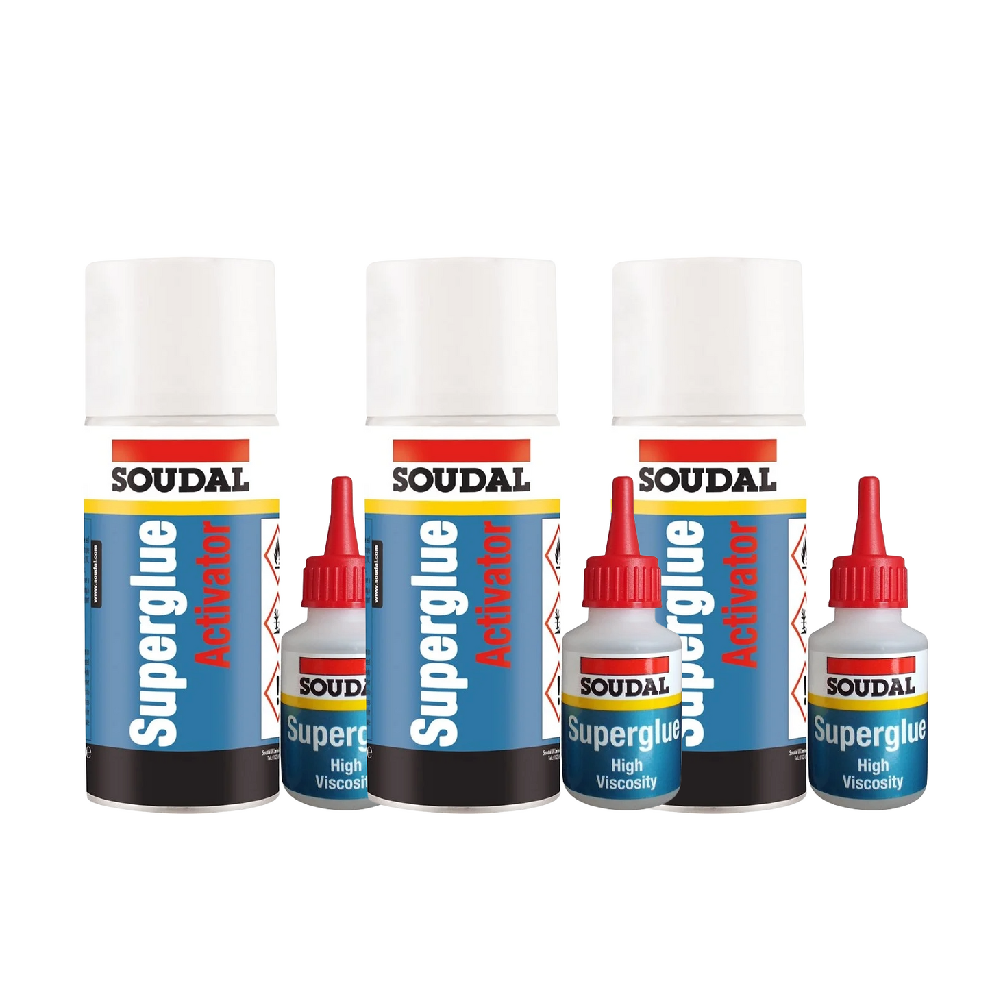 Soudal Mitre Mate Kit, Activator 200ml Superglue 50g x3