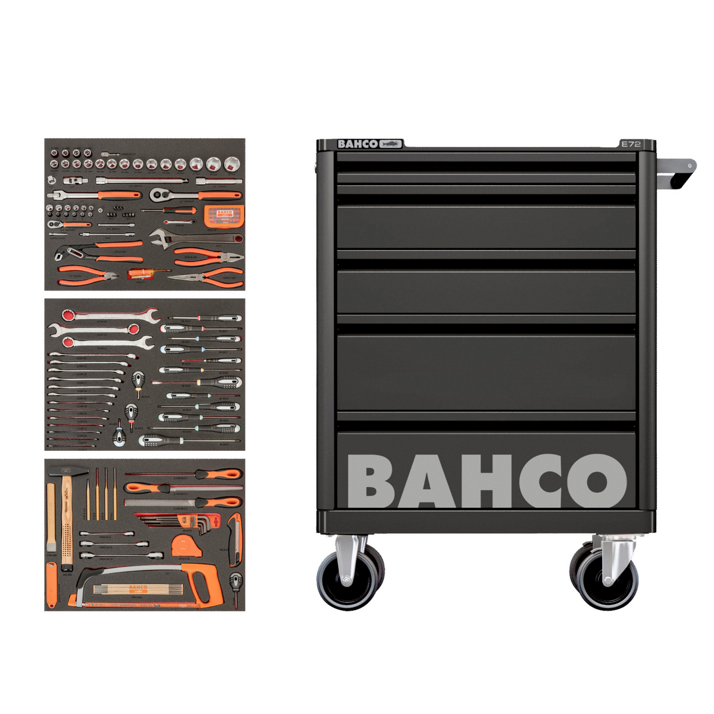 Bahco BAHBASIC Tool Trolley General Purpose Tool Kit 158pc Tools on Wheels