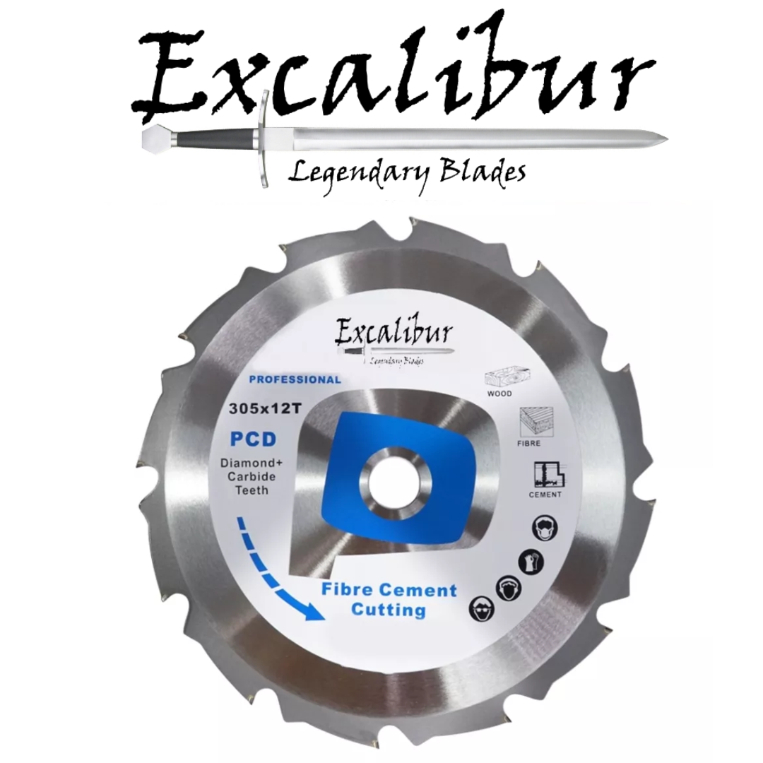 Premium PCD Fibre Cement Excalibur Saw Blade 165mm - 305mm