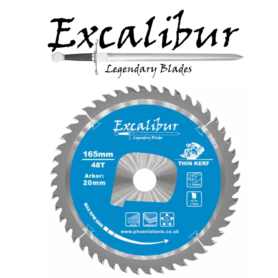 Excalibur Circular Saw Blades 165mm - 24 Teeth or 48 Teeth - 20mm Bore