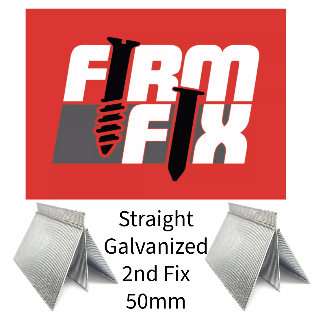 Straight Galvanized 2nd Fix Brad Pins 16 Gauge 19mm - 64mm Box of 2,000 With or Without Fuel Cells