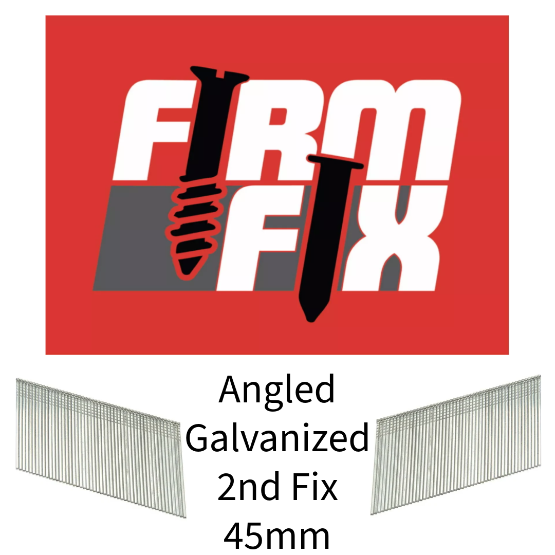 Angled Galvanized 2nd Fix Brad Pins 16 Gauge 32mm - 64mm Box of 2,000 With or Without Fuel Cells