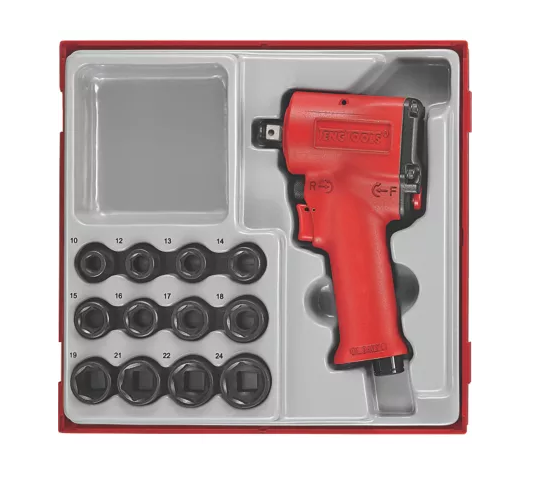 Teng Tools TTDAWM13M 1/2" Mini Impact Gun Set with 12 Sockets