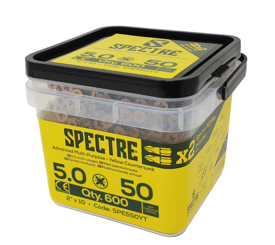 Spectre Cutter Woodscrew Tub Yellow Zinc