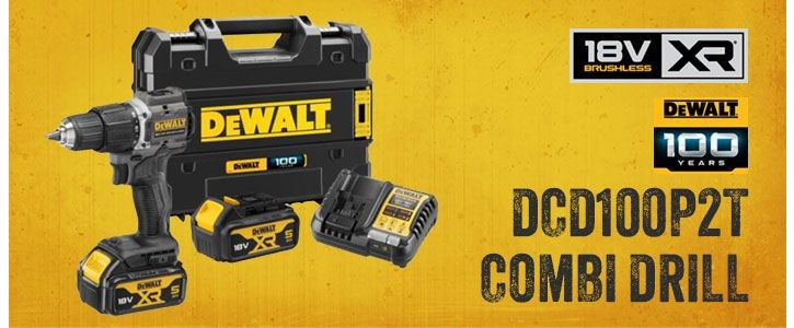 DEWALT DCD100P2T DeWalt combi drill 18V XR brushless incl. 2 x 5.0ah