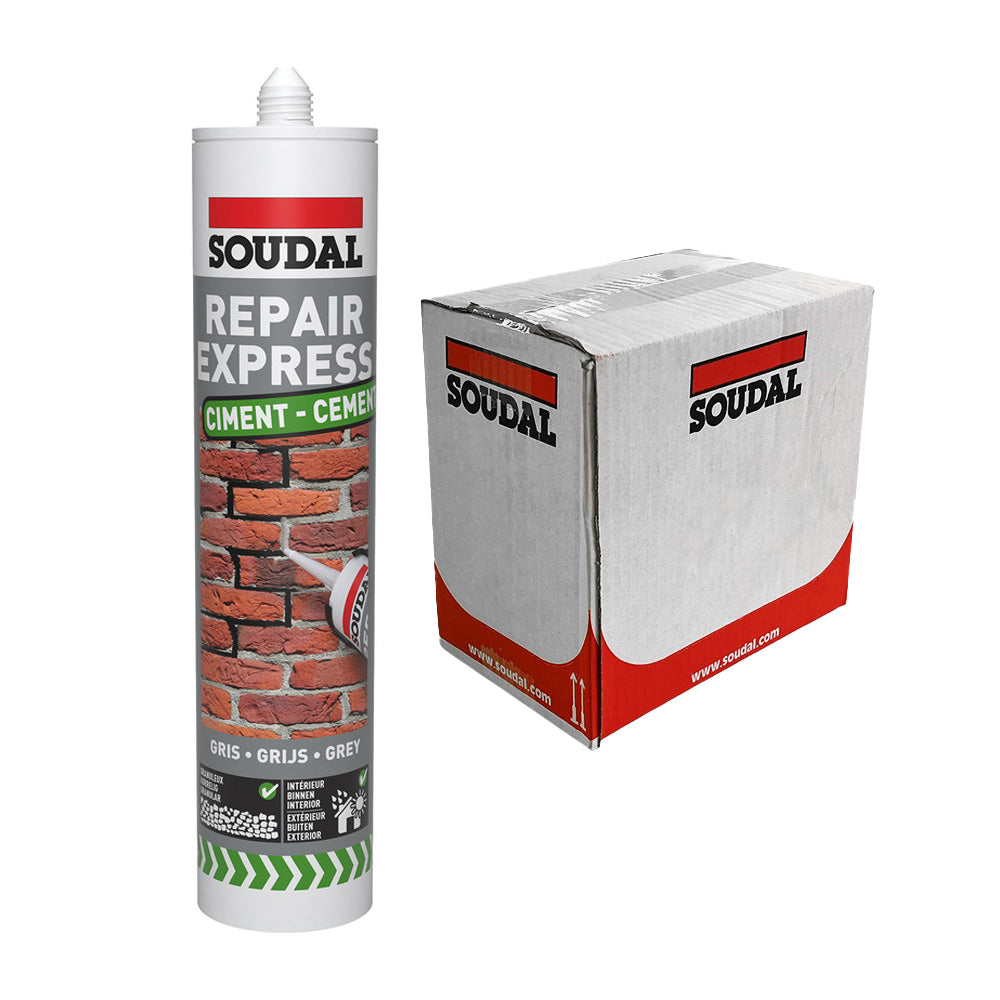 Soudal Express Premium Ready Mix Cement Repair 300ml Tube Grey Box of 6