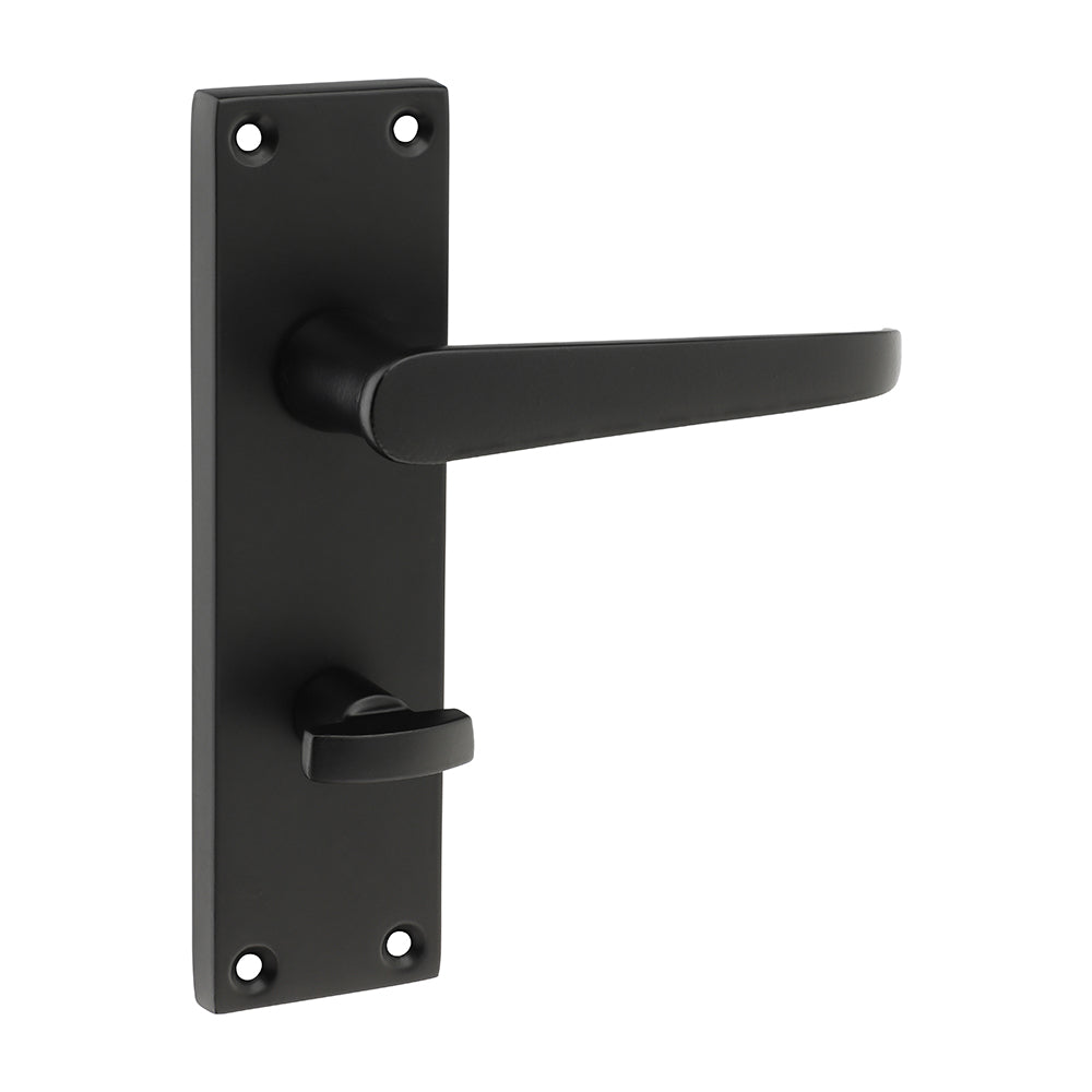 Victorian Straight Bathroom Handles - Matt Black