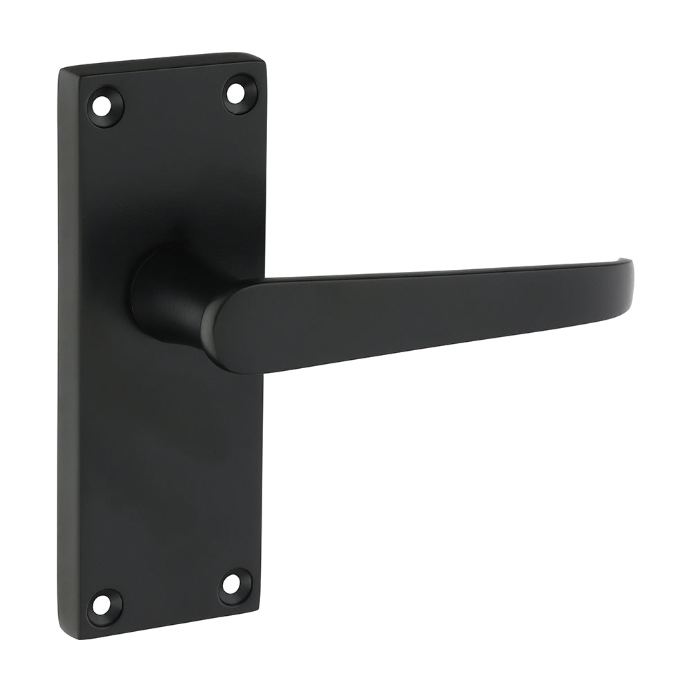 Victorian Straight Latch Handles - Matt Black