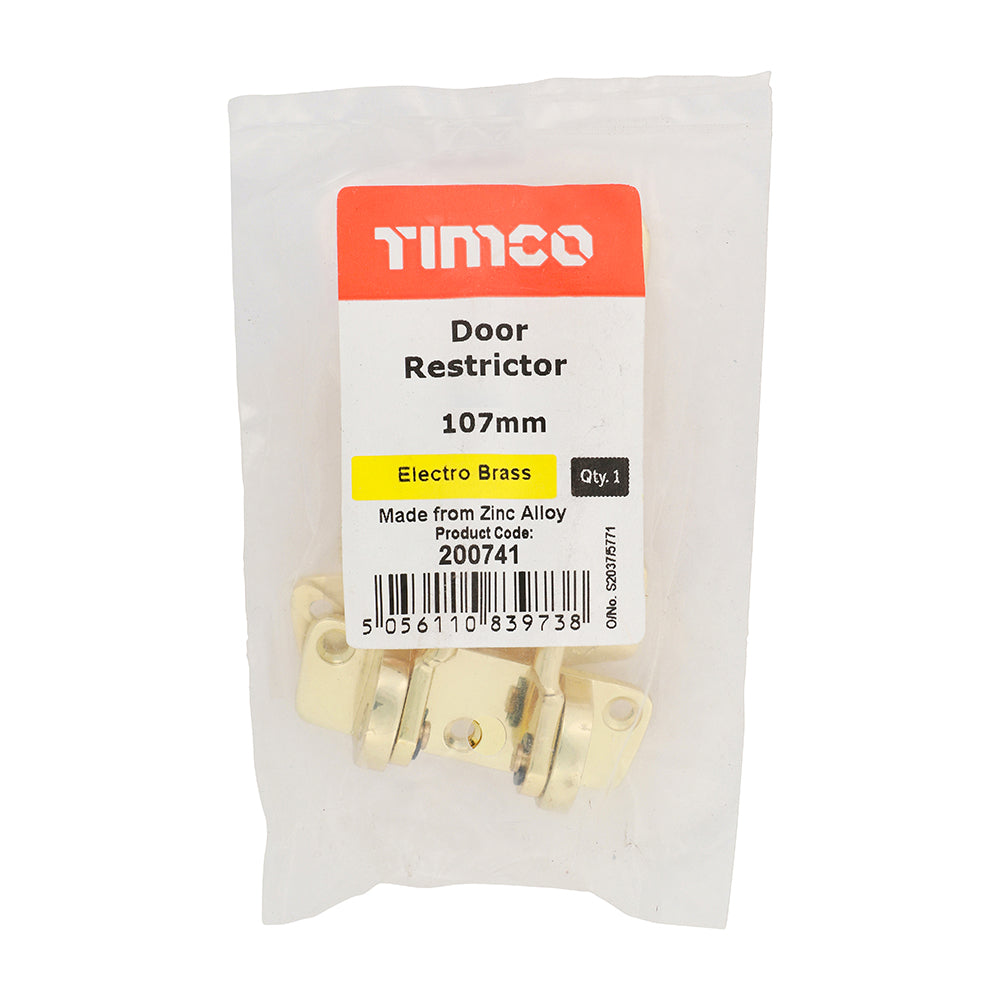 Door Restrictor - Electro Brass