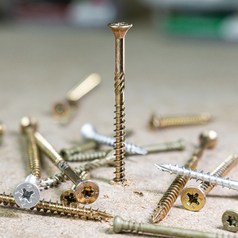 C2 Strong-Fix Multi-Purpose Premium Screws - PZ - Double Countersunk - Yellow, 5.0 x 45