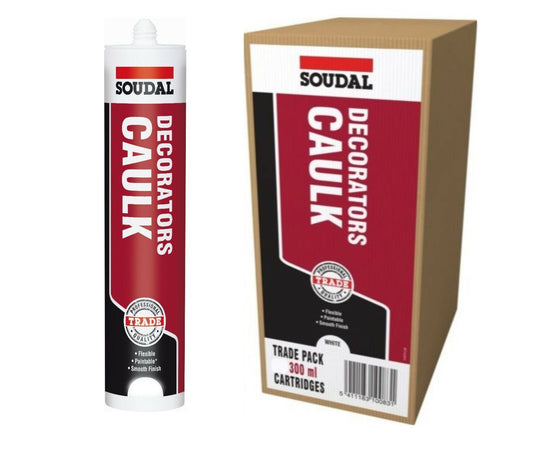 24 x Soudal Decorators Caulk - Acrylic solvent Free Sealant Filler