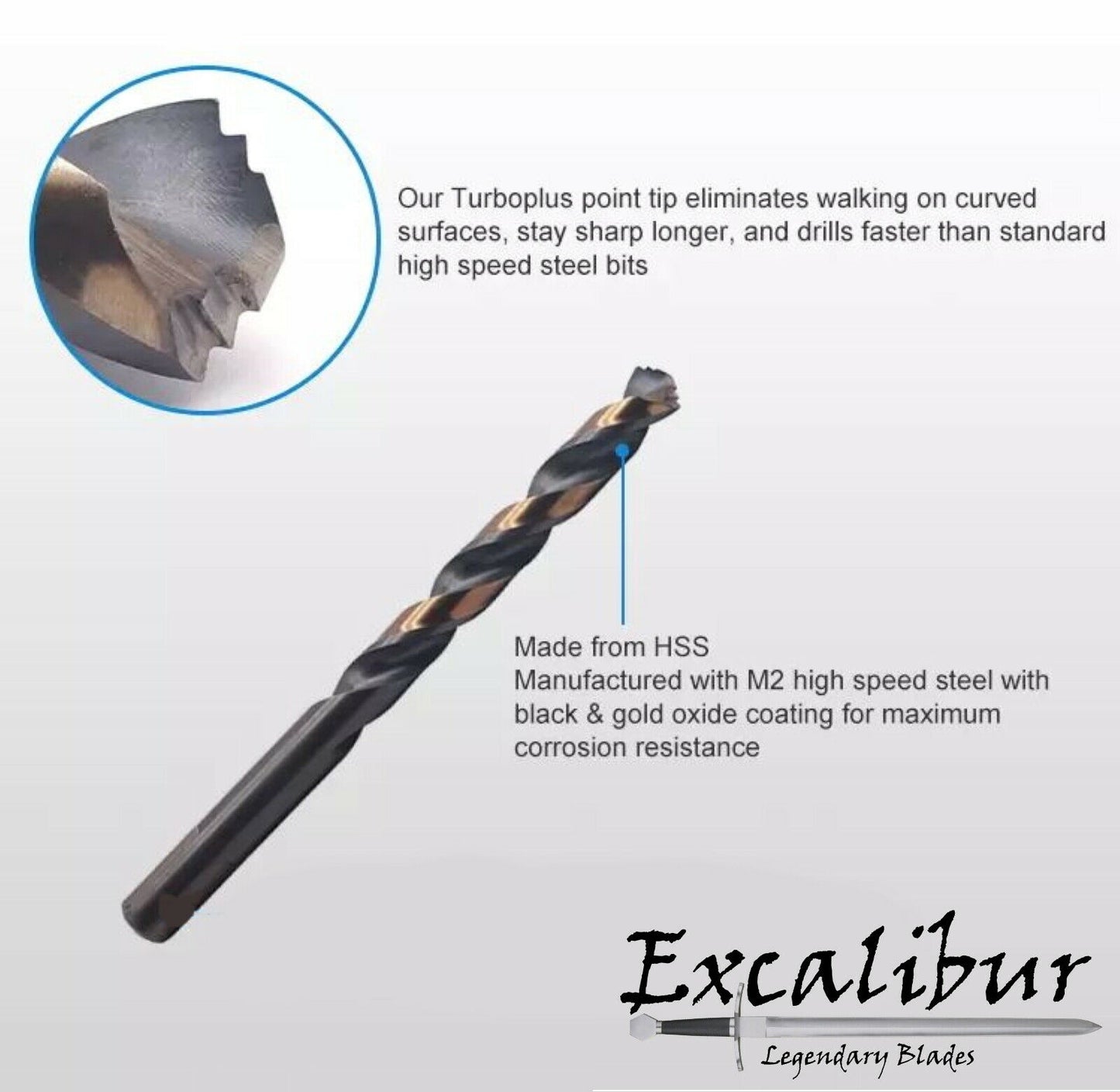 Excalibur Extreme Turboplus HSS M2 Precision Ground Metal Drill Bits