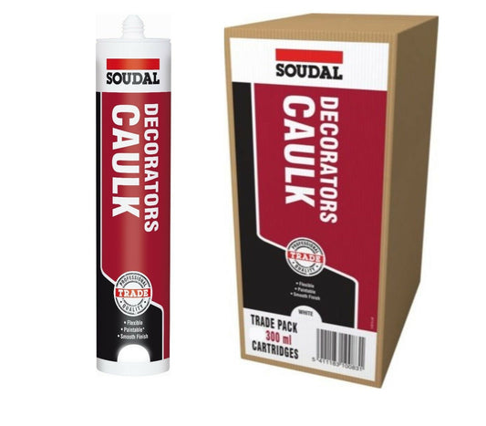 12 x Soudal Decorators Caulk - Acrylic solvent Free Sealant Filler
