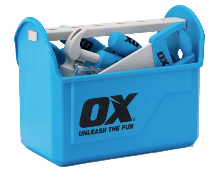 Ox Tools T610101 Pro Plastic Children's Toy Tool Set 8 x Tools and Tote Toolbox
