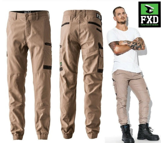 FXD Trousers WP-4 Duratech Cuffed Work Cargo Combat Multi Pocket Workwear 30-38