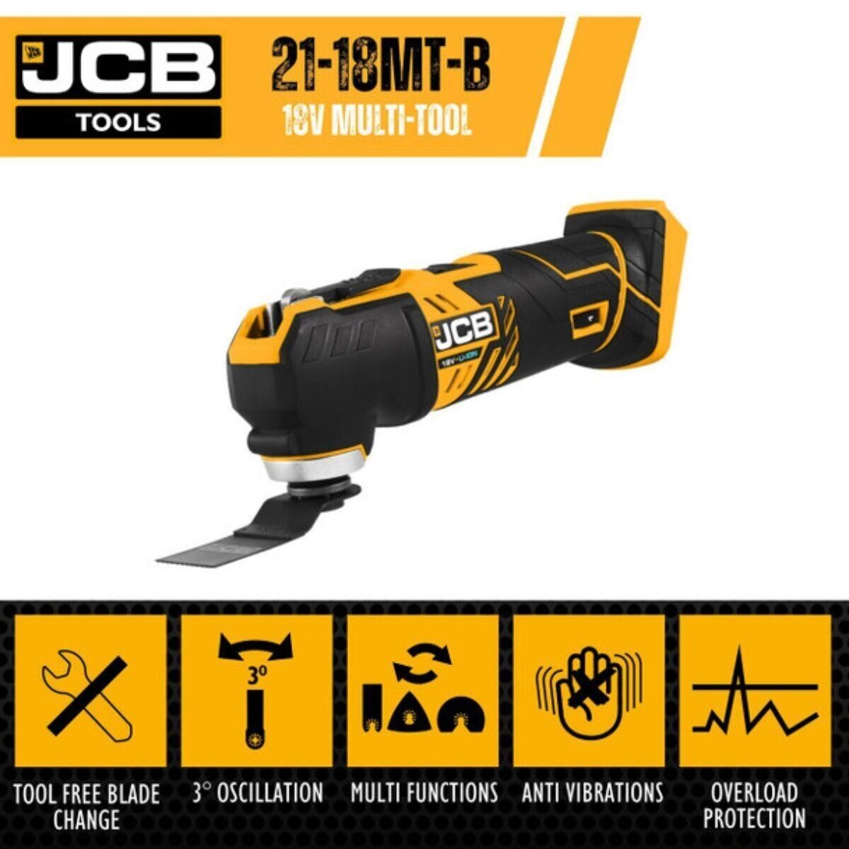 JCB 21-18MT-B 18V Cordless Multi Tool Body Only